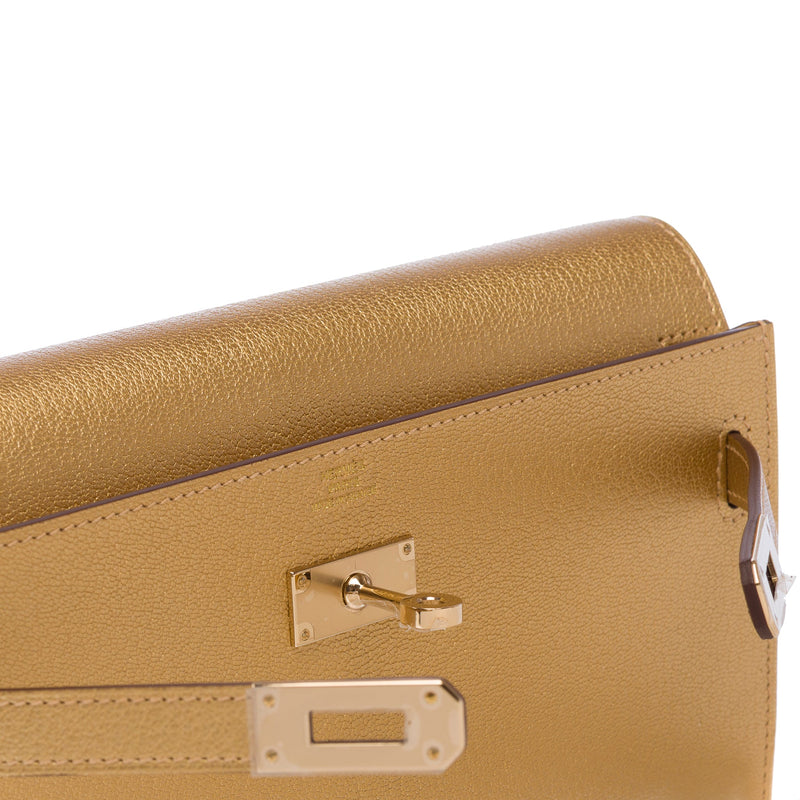 Sac Hermes Kelly To Go En Cuir Doré - 103378 Gold Wallet-on-strap
