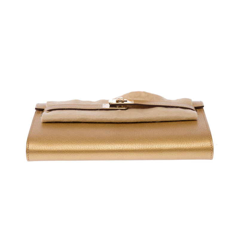 Sac Hermes Kelly To Go En Cuir Doré - 103378 Gold Wallet-on-strap