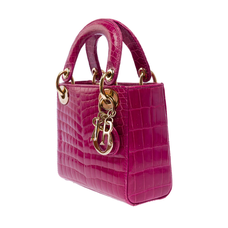 Sac Dior Lady En Crocodile Rose - 103491 Pink