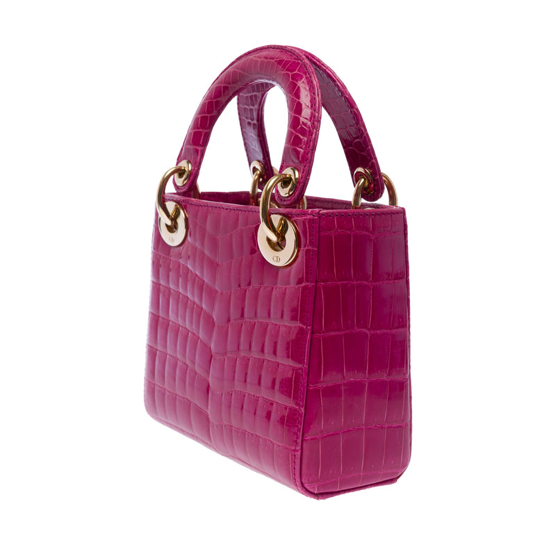 Sac Dior Lady En Crocodile Rose - 103491 Pink