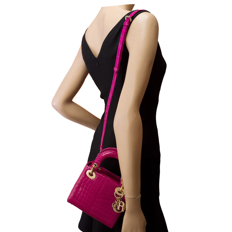 Sac Dior Lady En Crocodile Rose - 103491 Pink