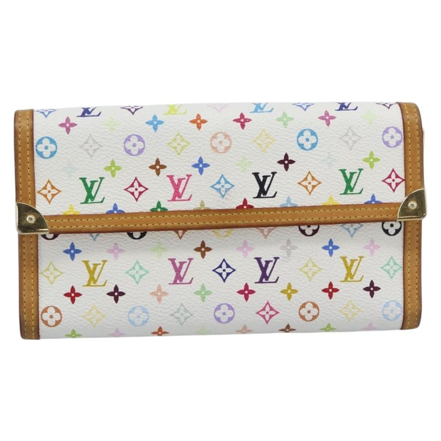 Louis Vuitton Porte Tresor International Monogram Multicolor White Canvas Accessory