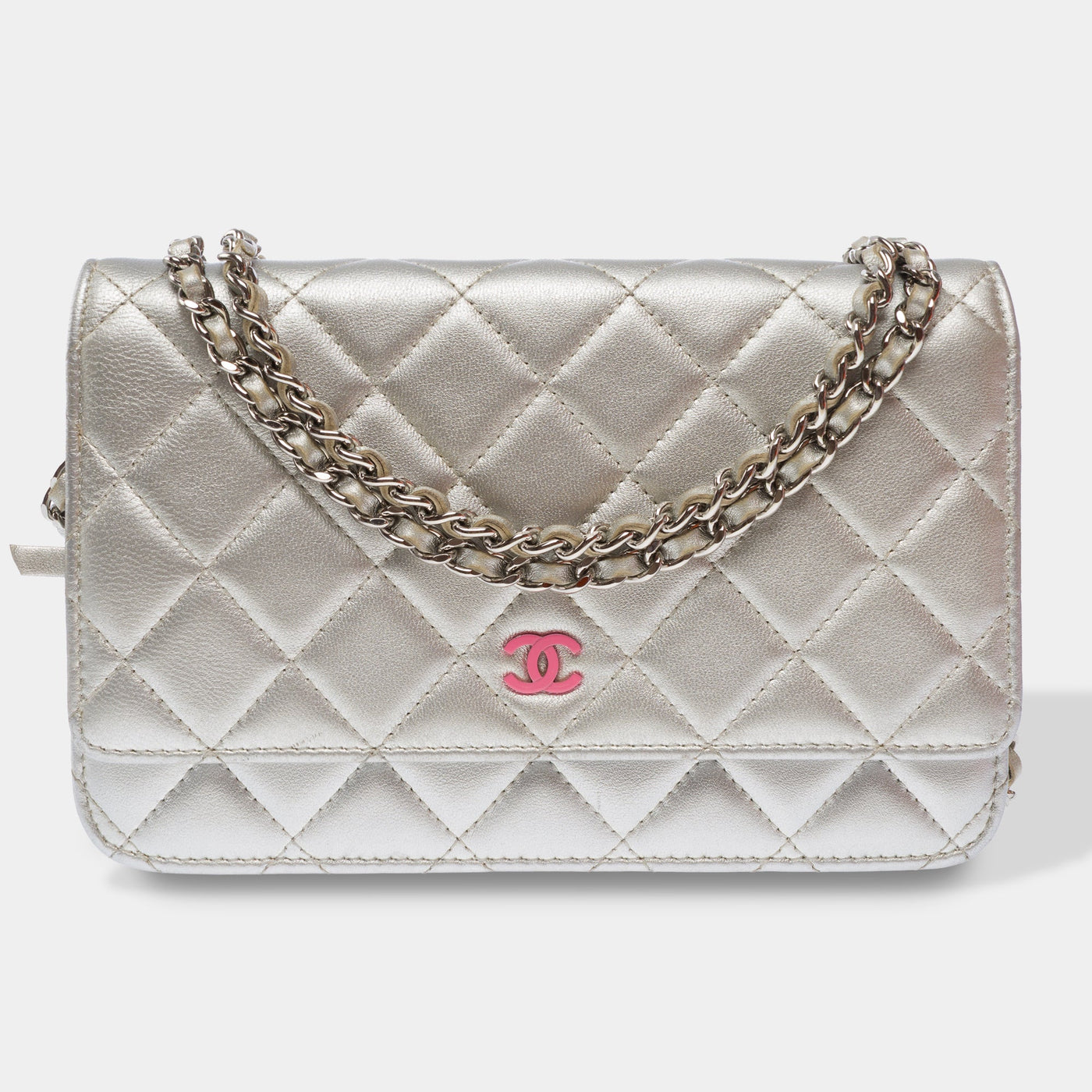 Sac Chanel Wallet On Chain En Cuir Argent - 103566 Silver