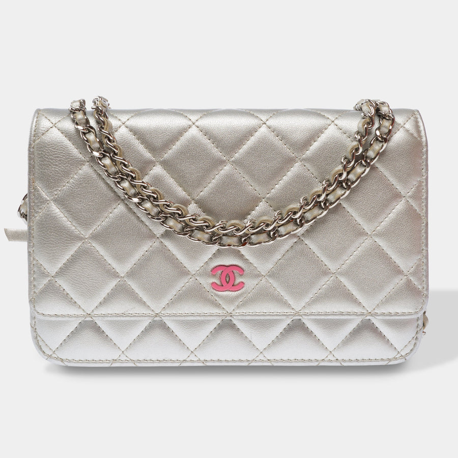 Sac Chanel Wallet On Chain En Cuir Argent - 103566 Silver