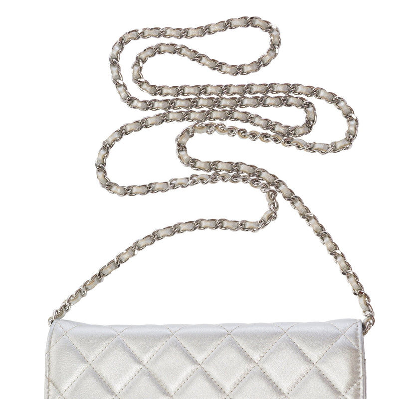 Sac Chanel Wallet On Chain En Cuir Argent - 103566 Silver