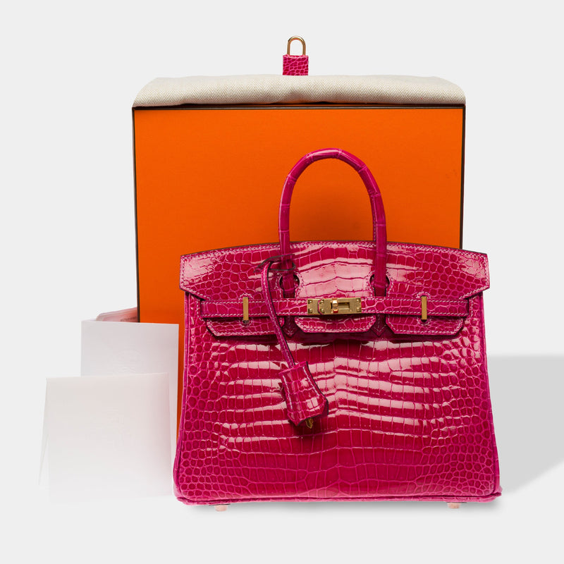 Sac Hermes Birkin 25 En Cuirs Exotiques Rose - 103600 Mexico Handbag