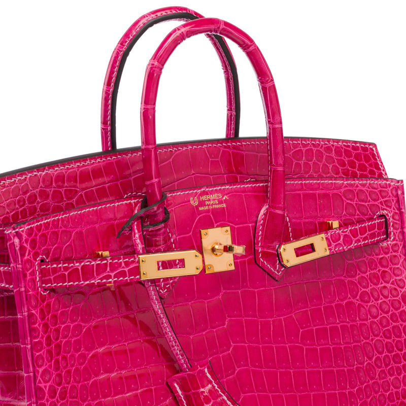 Sac Hermes Birkin 25 En Cuirs Exotiques Rose - 103600 Mexico Handbag