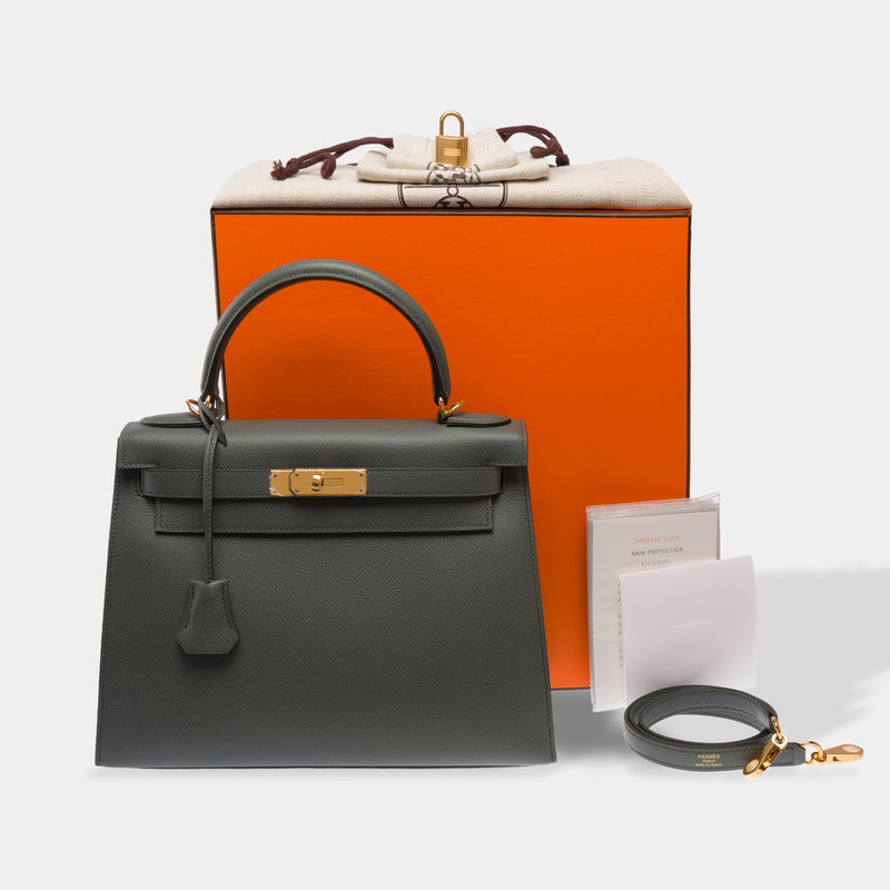 Sac Hermes Kelly 28 En Cuir Vert - 103701 Green