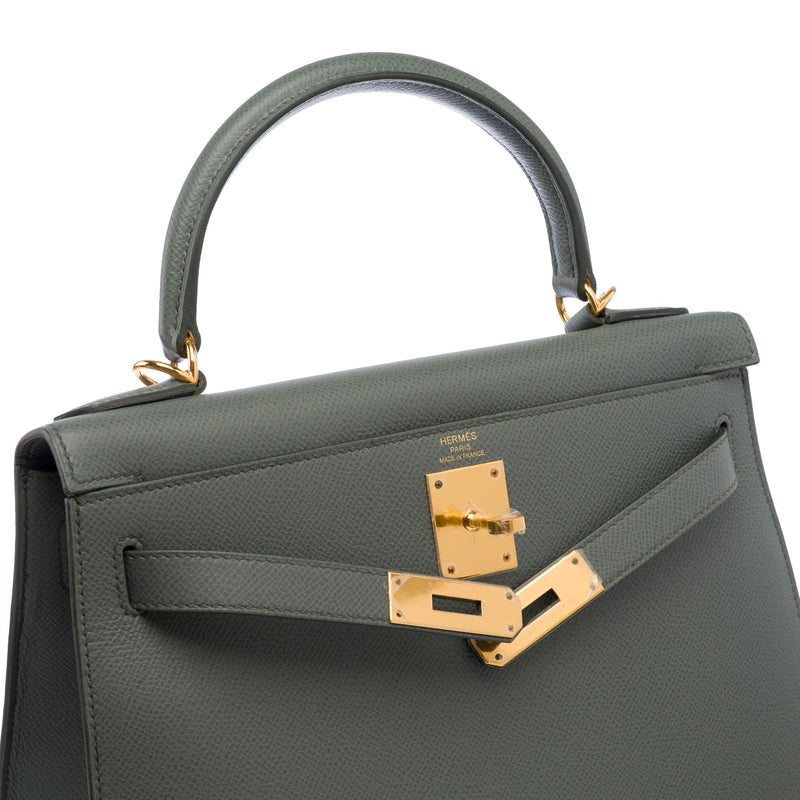 Sac Hermes Kelly 28 En Cuir Vert - 103701 Green