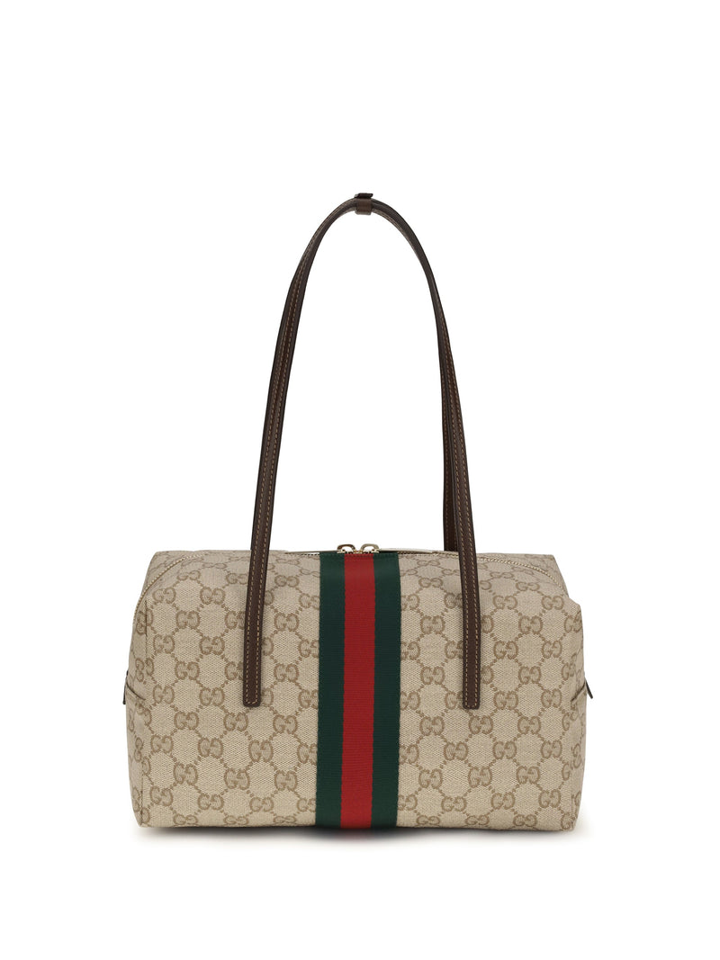 Gucci Boston Melrose Shoulder Bag — Brown Fabric