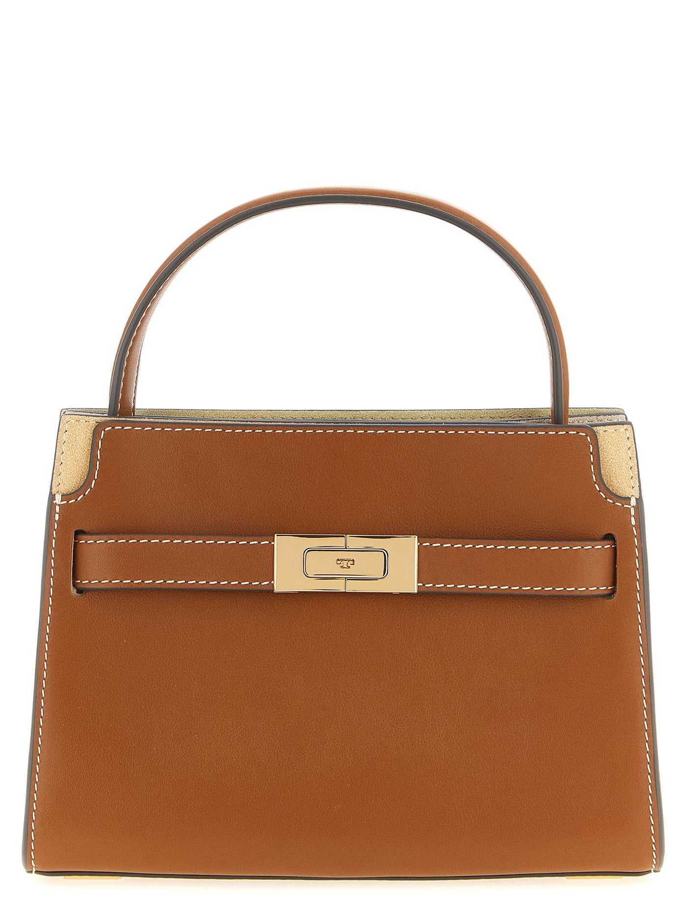 Tory Burch Structured Leather Top Handle Bag — Cognac Cowhide