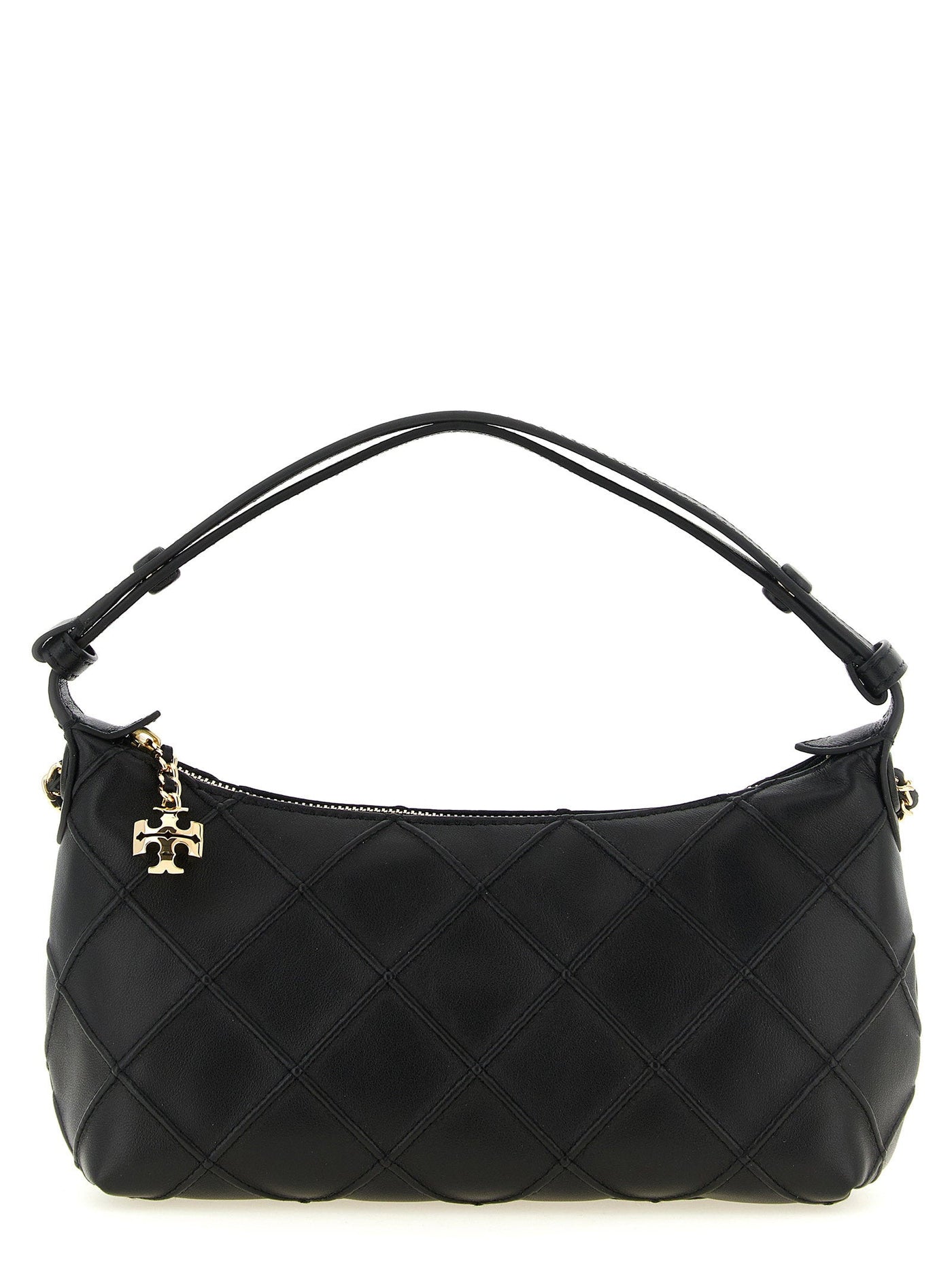 Tory Burch Fleming Clutch — Black Nappa Leather