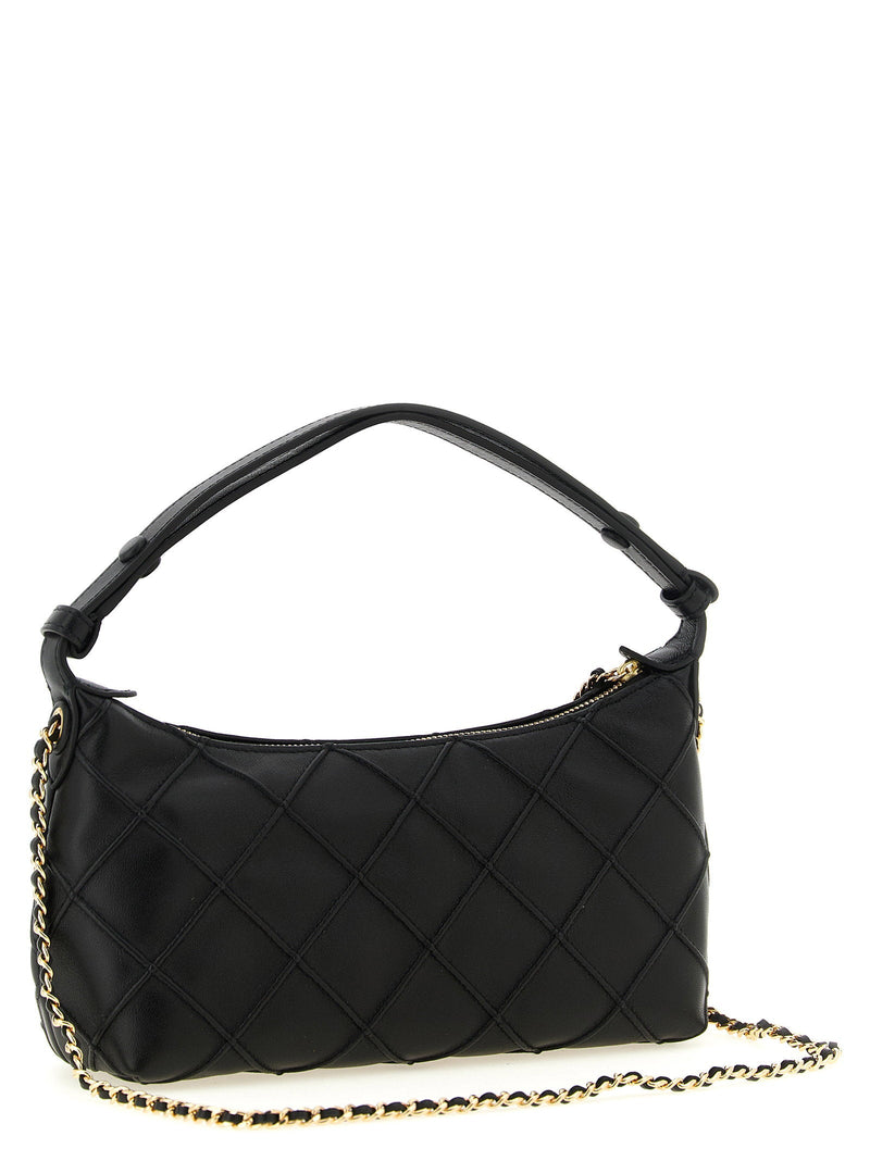 Tory Burch Fleming Clutch — Black Nappa Leather