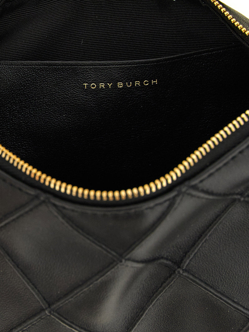 Tory Burch Fleming Clutch — Black Nappa Leather