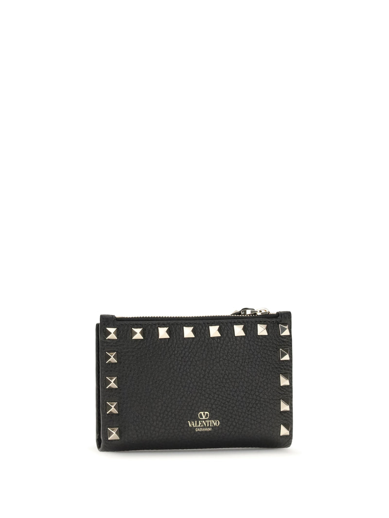 Valentino Garavani Card Wallet — Black Calf Leather Bos Taurus