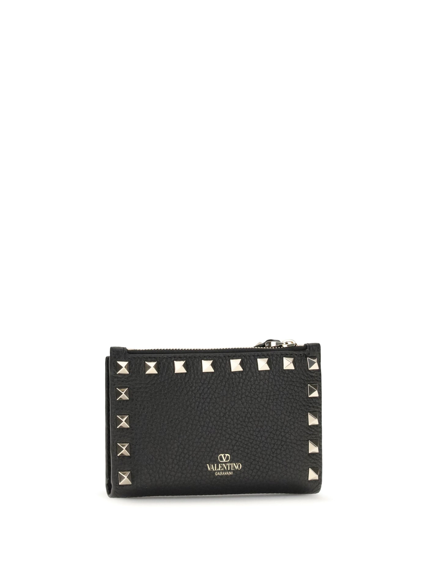 Valentino Garavani Rockstud Card Case — Black Calf Leather Wallets & Purses