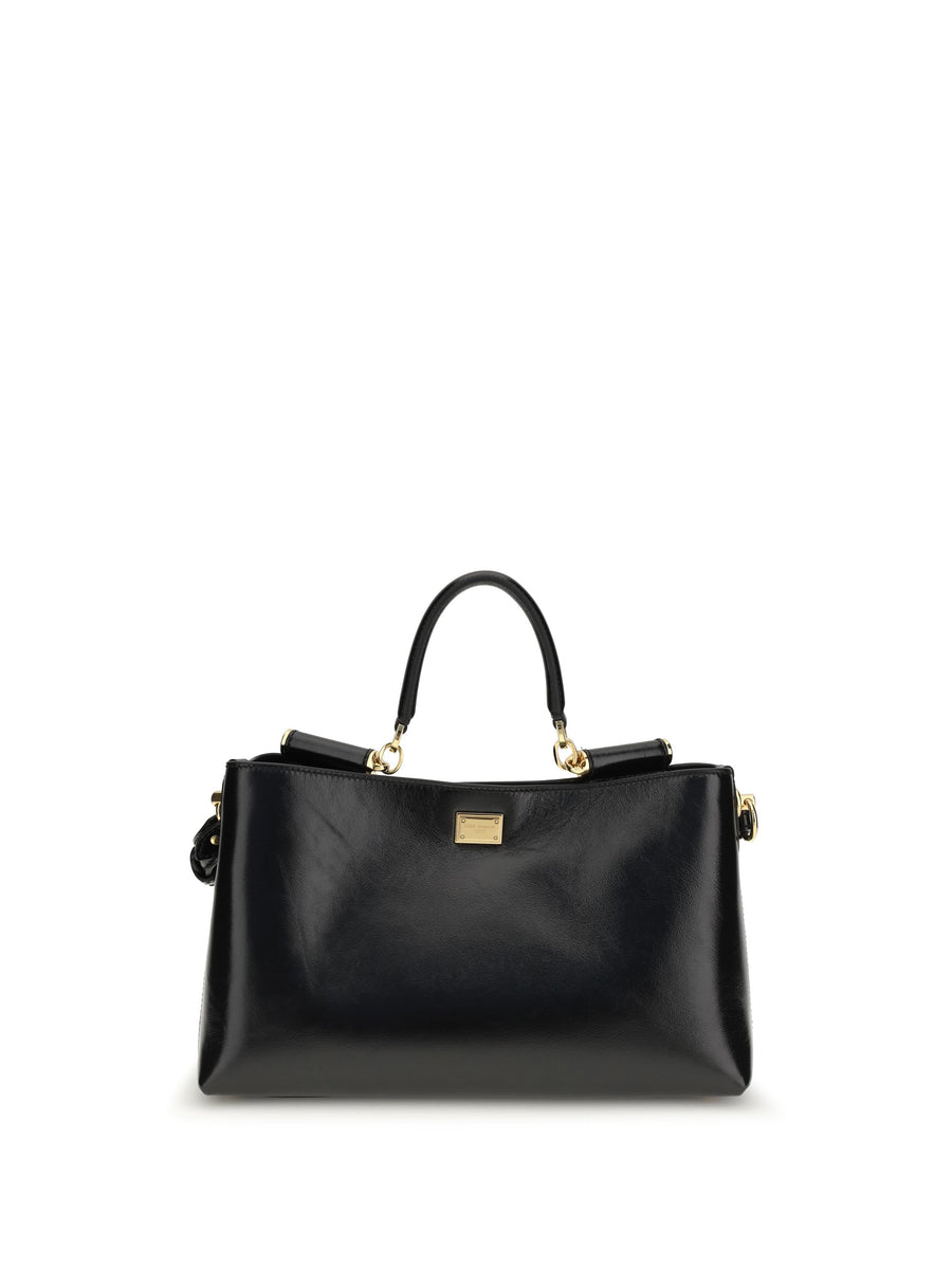Dolce & Gabbana Vittoria Shoulder Bag — Black Calf Leather Bos Taurus