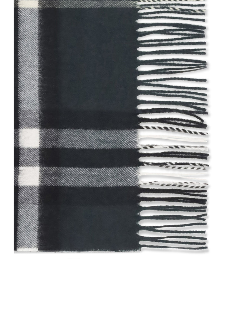 Burberry Cashmere Check Scarf — Black Kashmir/capra Hircus Scarfs