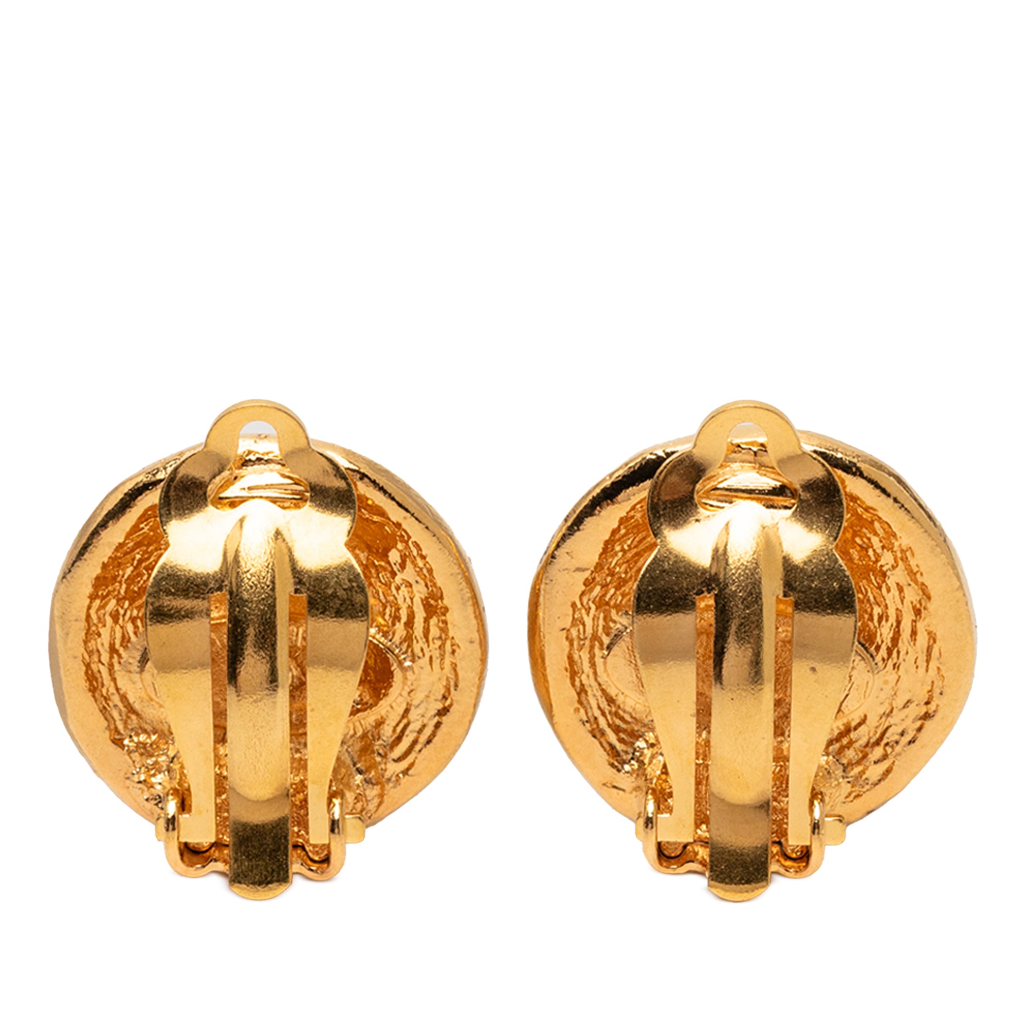 Gold Plated 31 Rue Cambon Round Clip on Earrings - Image 2