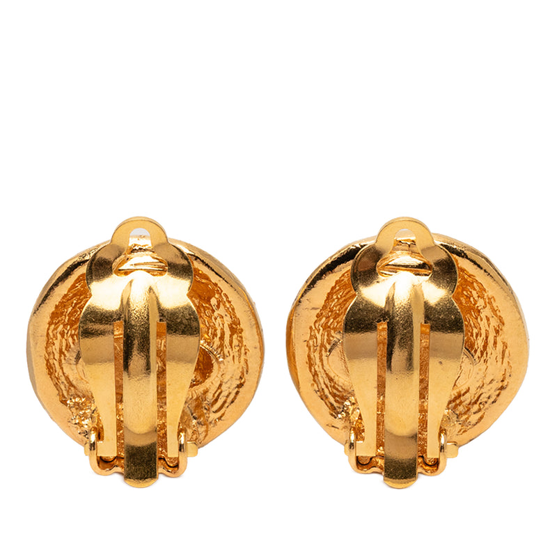 Gold Plated 31 Rue Cambon Round Clip on Earrings - Image 2