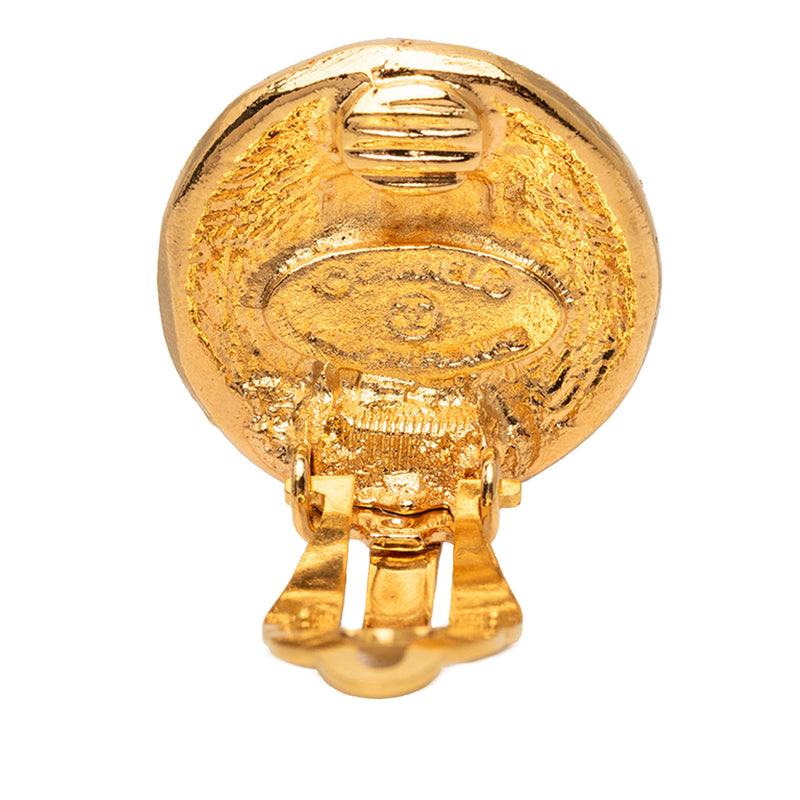 Gold Plated 31 Rue Cambon Round Clip on Earrings - Image 3