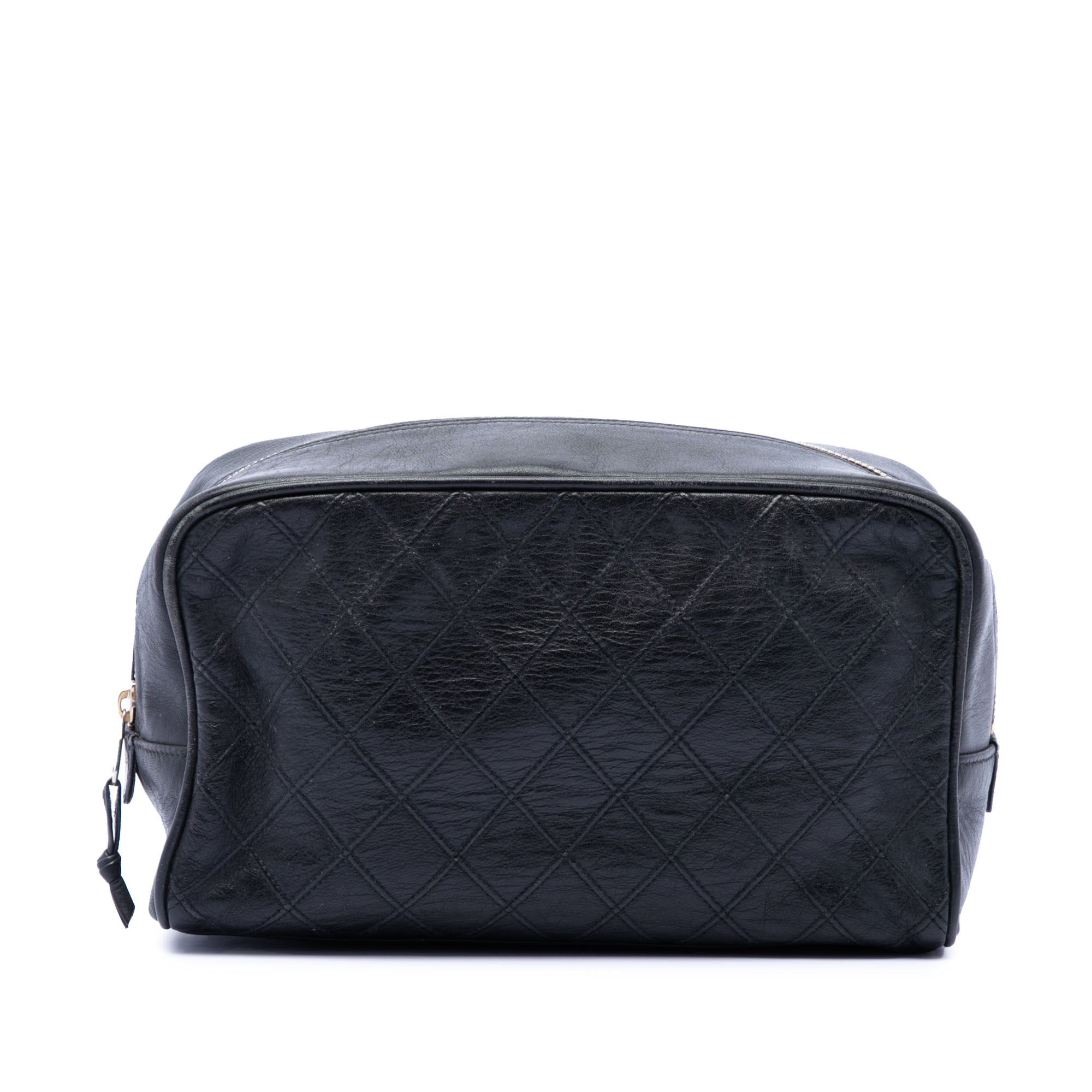 Quilted Lambskin Cosmetic Pouch - Image 1
