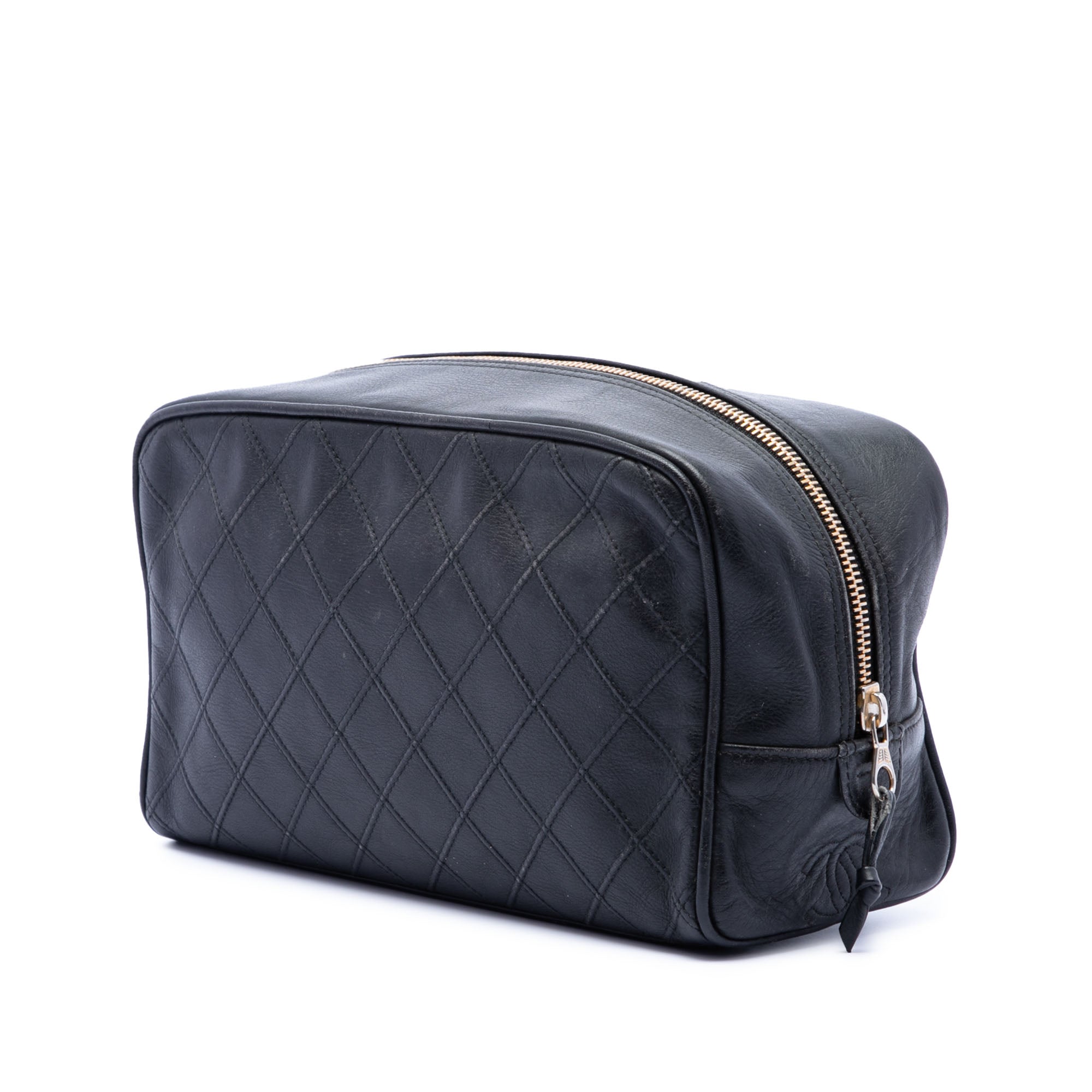 Quilted Lambskin Cosmetic Pouch - Image 2