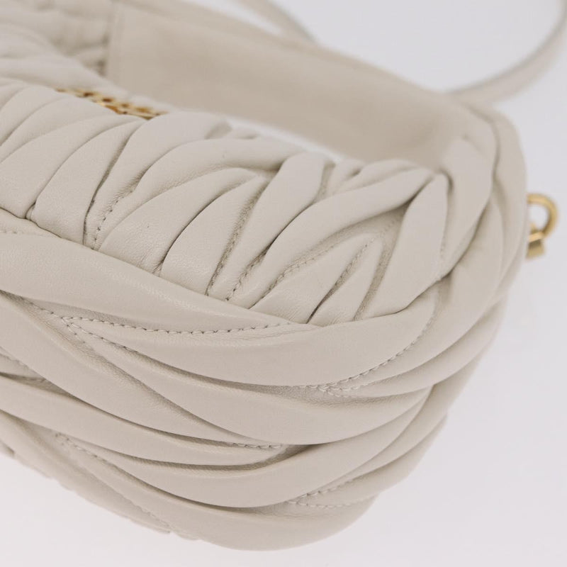 Miu Miu Wander Hobo Matelasse Leather White