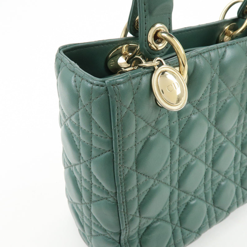 Christian Dior Lady Green Leather Bag