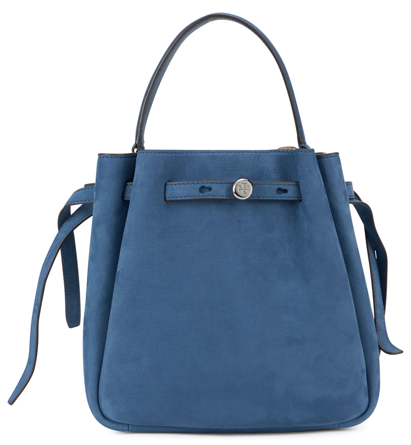 Tory Burch Nappa Leather Bucket Bag — Blue
