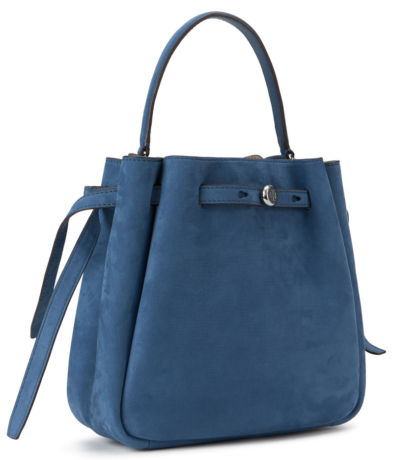 Tory Burch Nappa Leather Bucket Bag — Blue