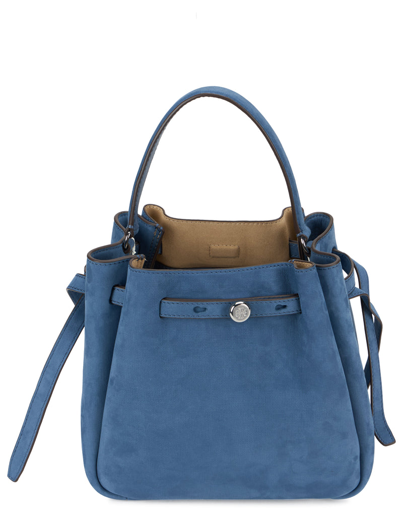 Tory Burch Nappa Leather Bucket Bag — Blue