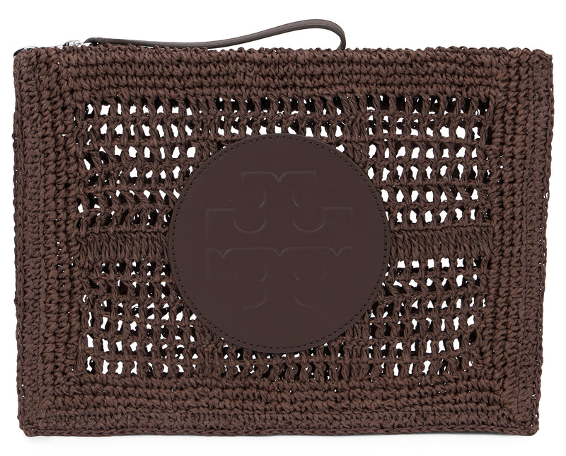 Tory Burch Ella Clutch — Brown Straw