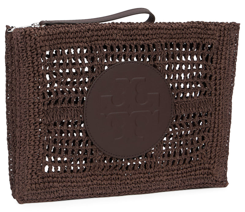 Tory Burch Ella Clutch — Brown Straw