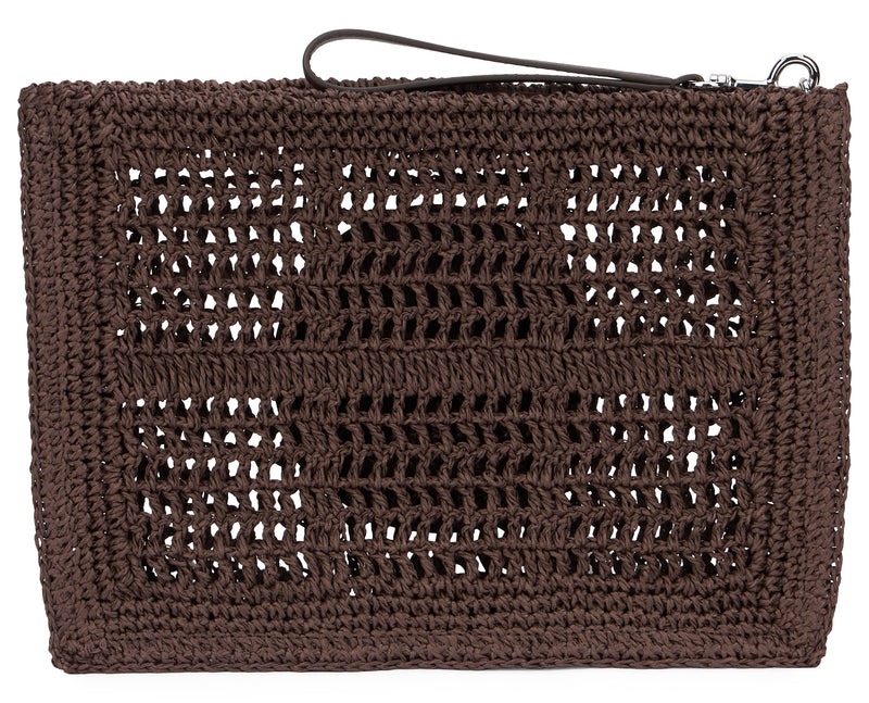 Tory Burch Ella Clutch — Brown Straw