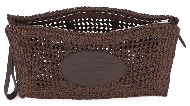 Tory Burch Ella Clutch — Brown Straw