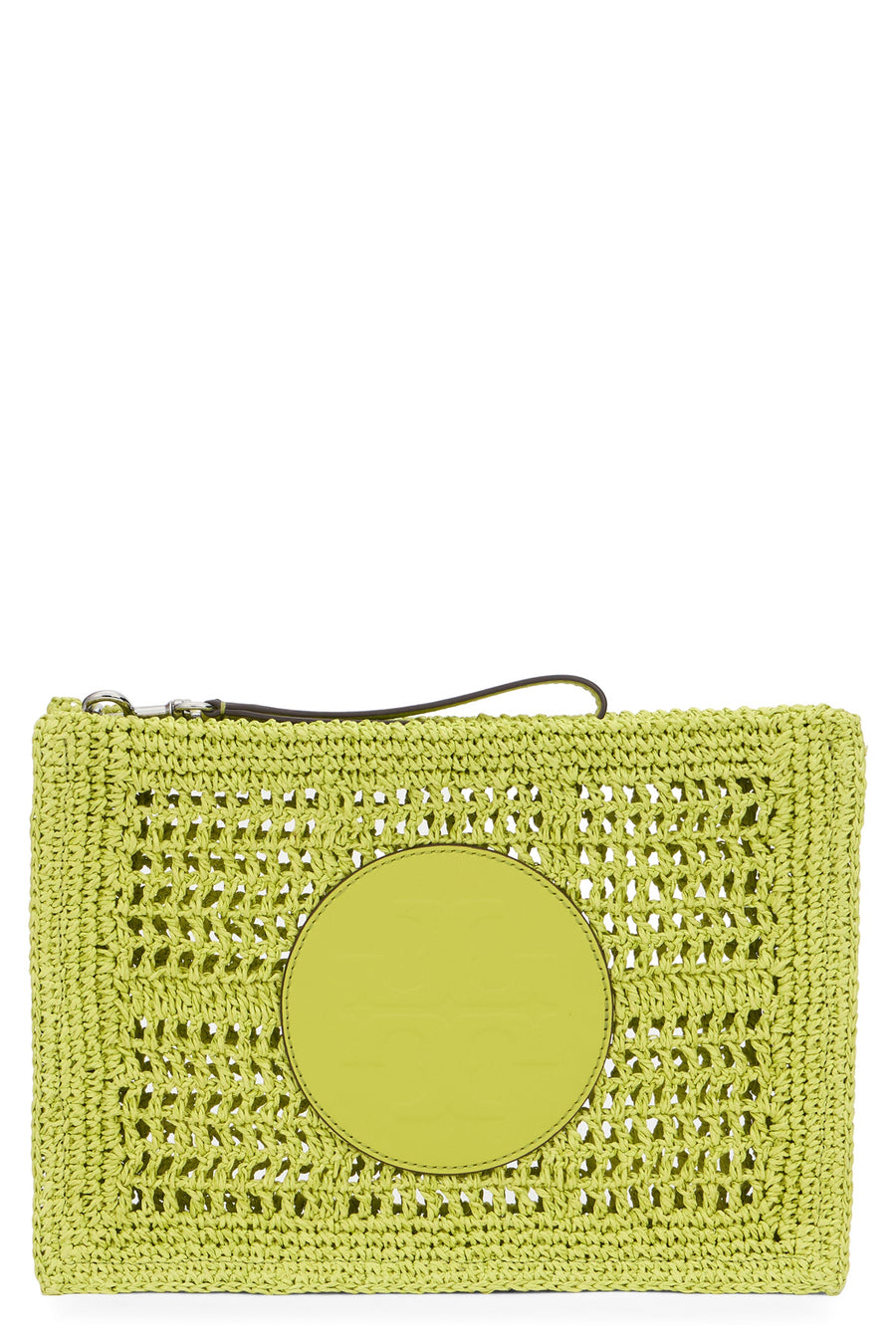 Tory Burch Crochet Raffia Clutch — Yellow