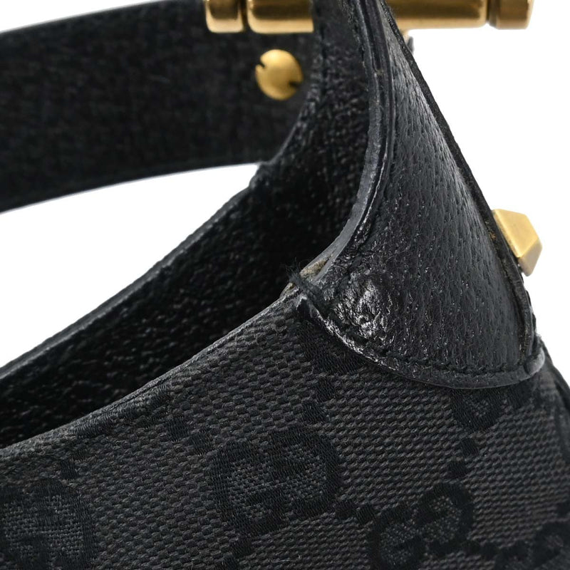 Gucci Piston Lock Jackie Hobo Gg Canvas Black
