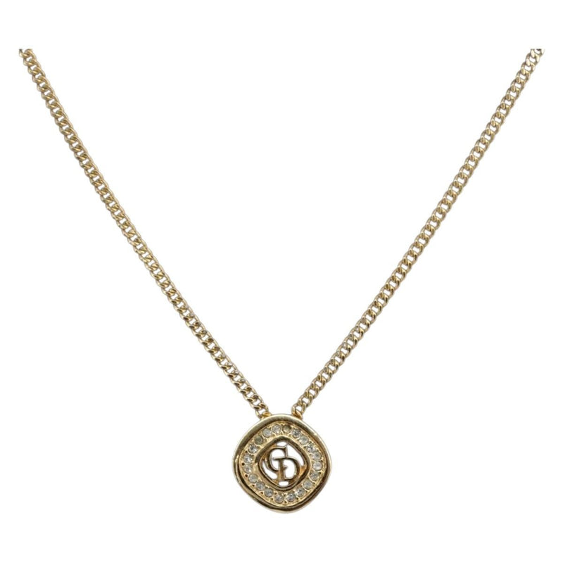 Christian Dior Cd Cube Charms Pendant Metal With Crystals Gold Bijoux