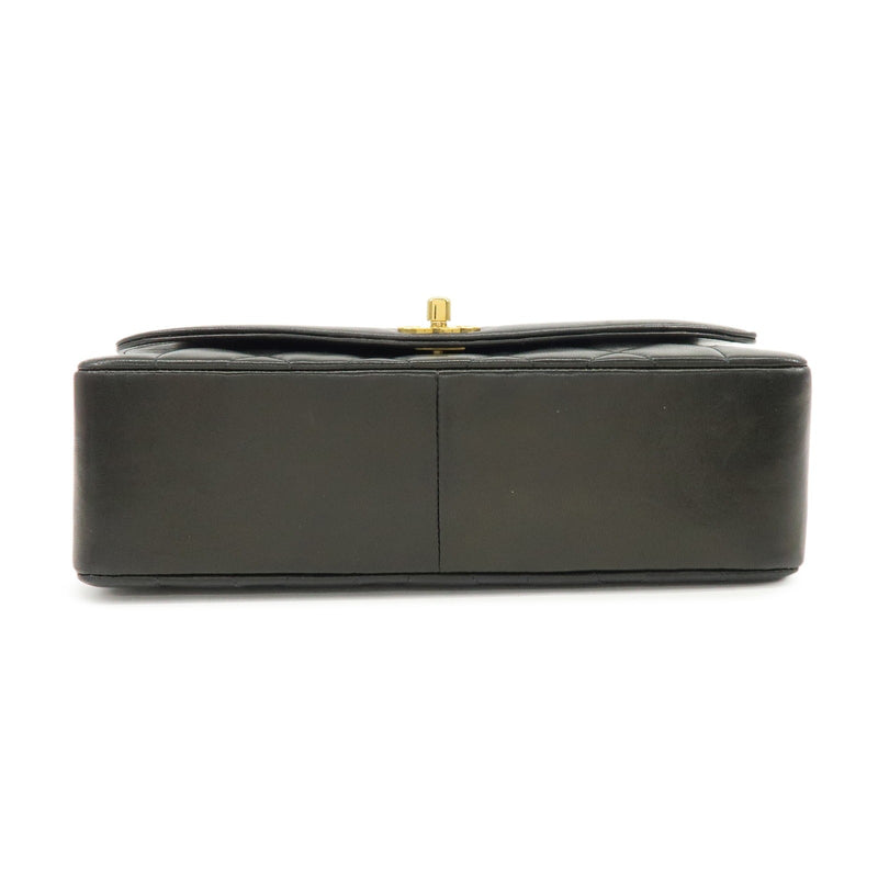 Chanel Vintage Diana Flap Quilted Lambskin Black Leather Bag