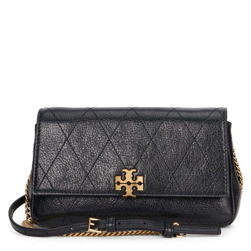 Tory Burch Charlie Shoulder Bag — Black Calfskin