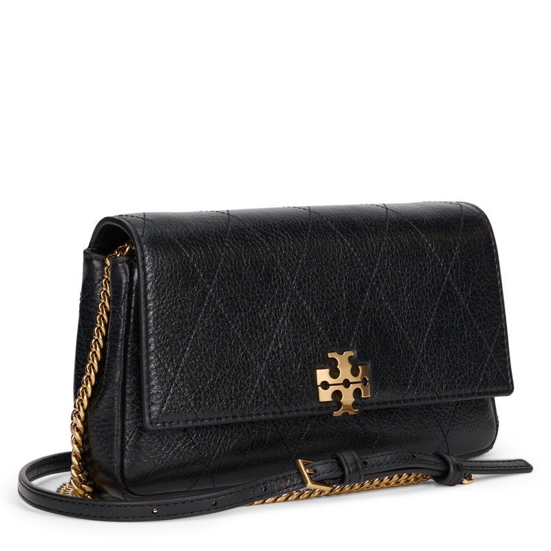 Tory Burch Charlie Shoulder Bag — Black Calfskin