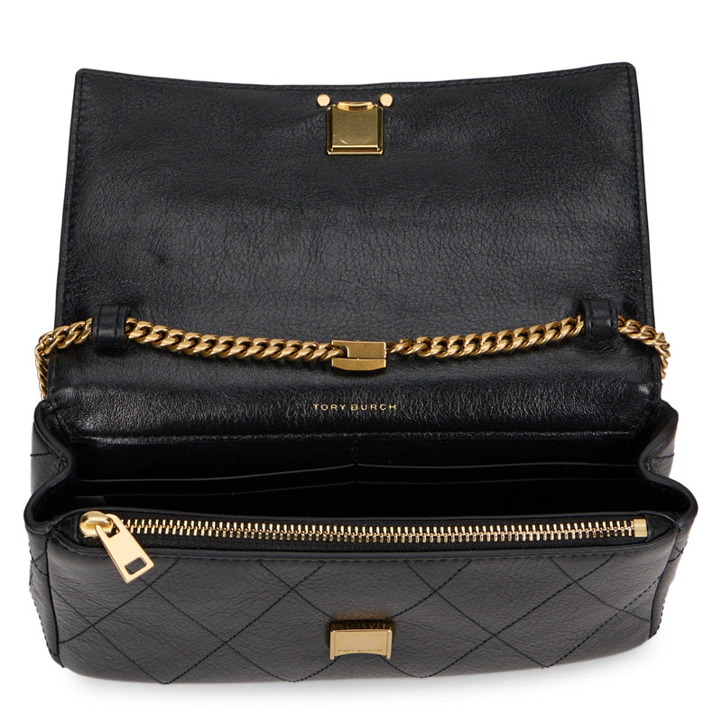 Tory Burch Charlie Shoulder Bag — Black Calfskin