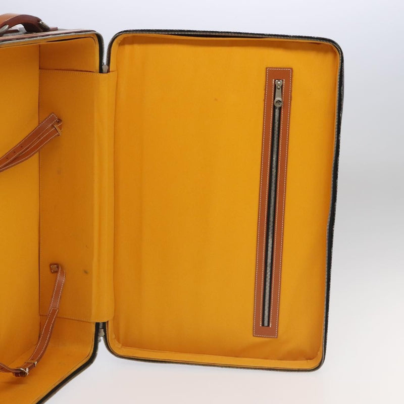 Goyard Bourget Trolley Rolling Luggage Coated Canvas Brown Pvc Bag