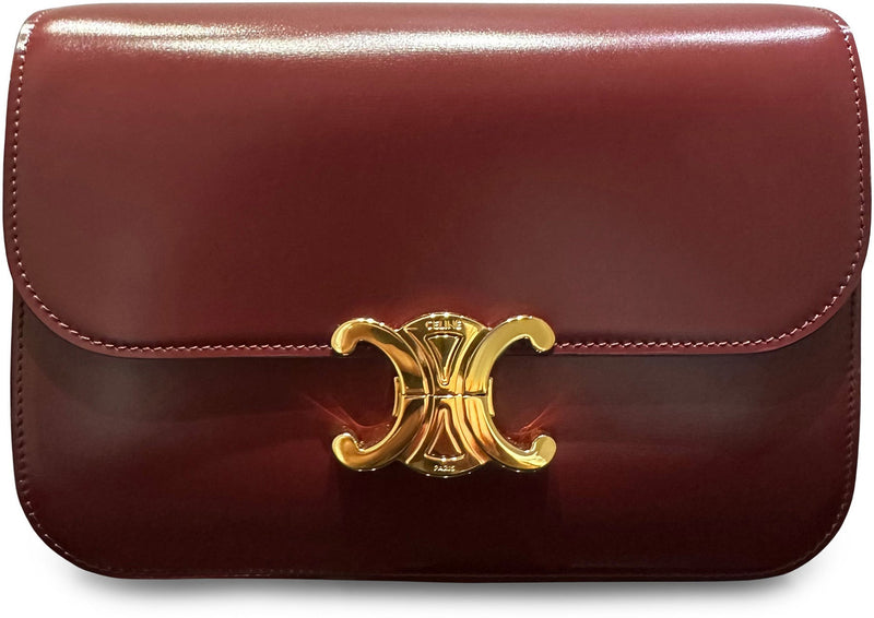 Celine Triomphe Classique Crossbody Bag — Red Calf