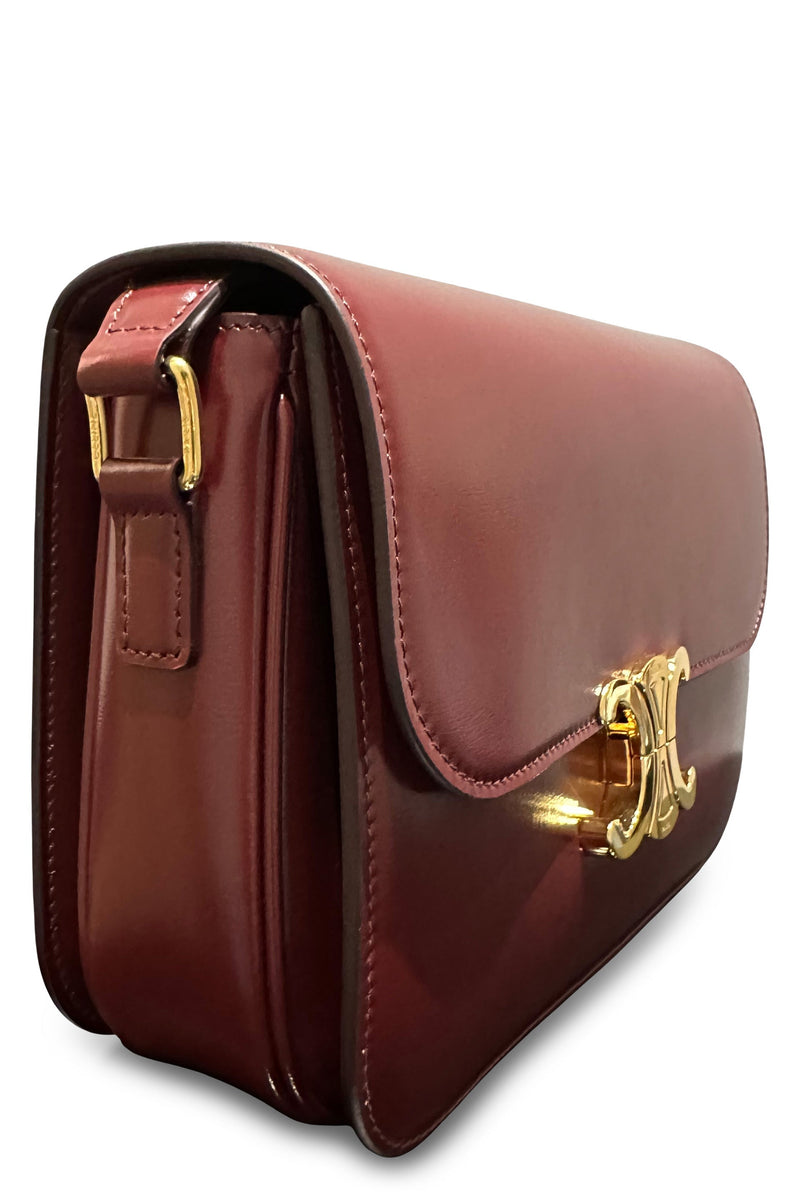 Celine Triomphe Classique Crossbody Bag — Red Calf