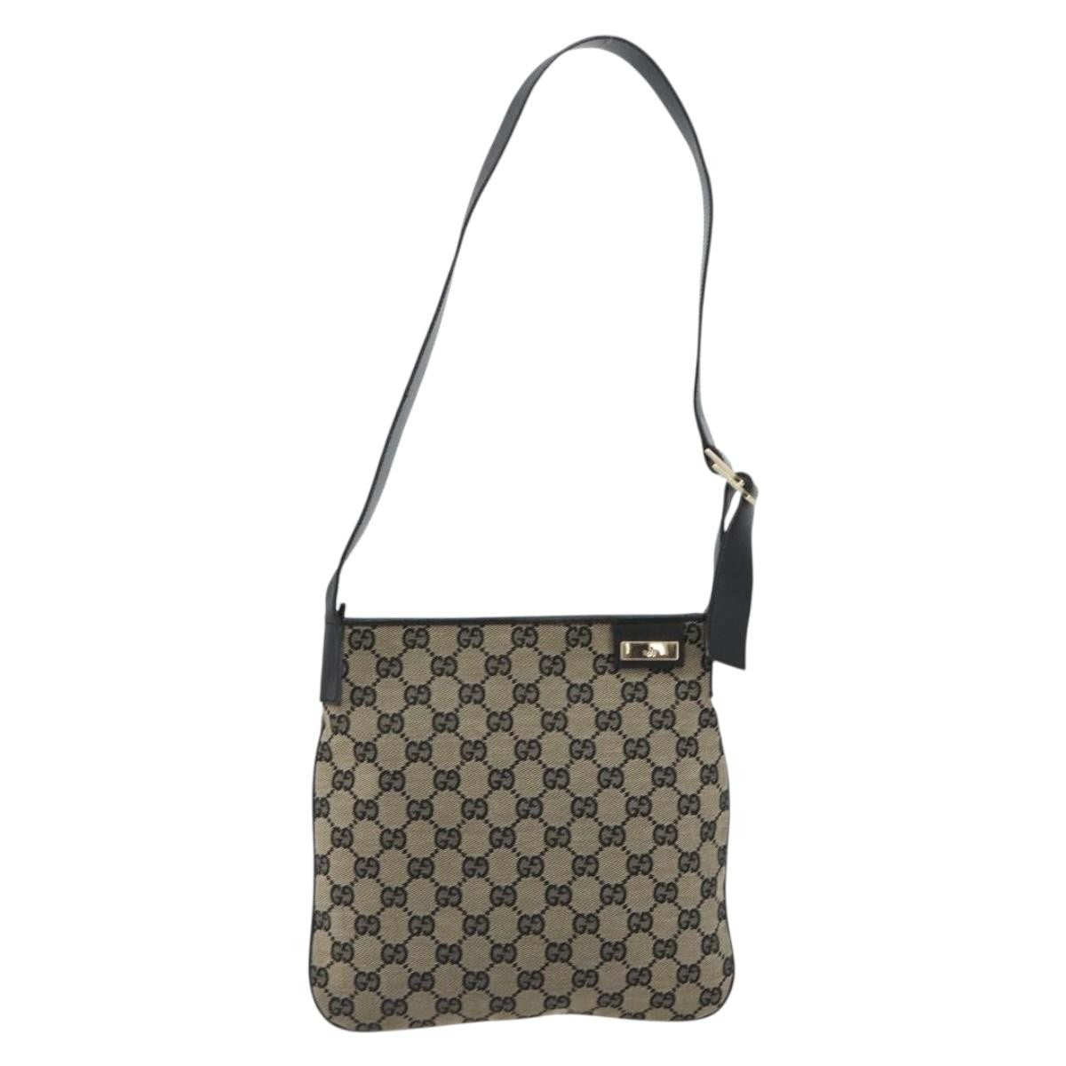 Gucci Web Strap Zip Messenger Gg Canvas Beige
