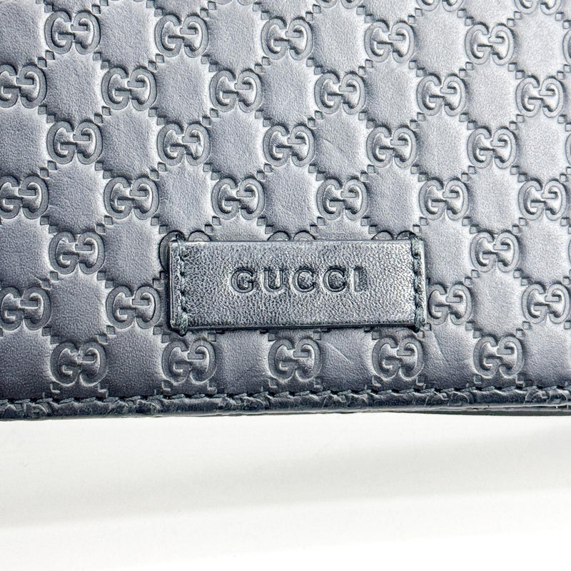 Gucci Wallet On Strap Microguccissima Leather Black Bag