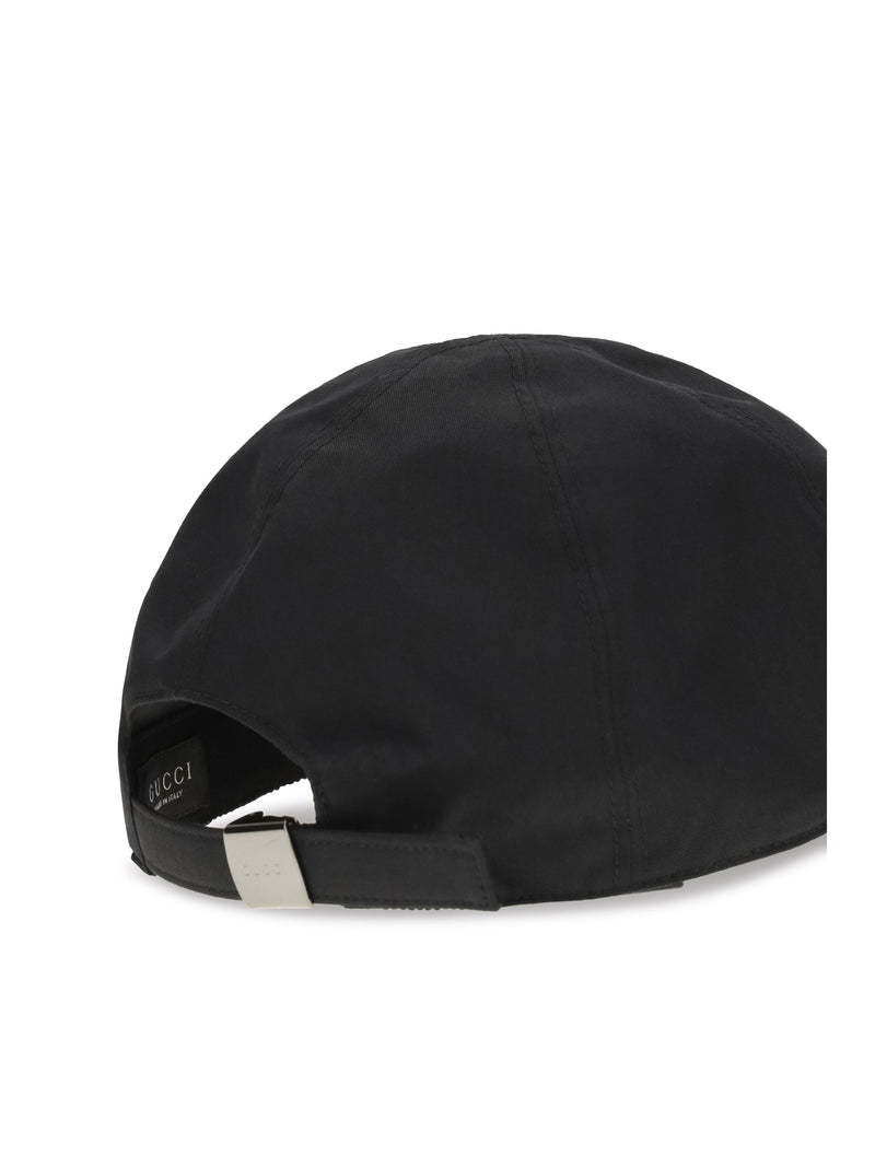 Gucci A004xj4hbkr Logo-Embroidered Baseball Cap — Black Cotton Caps