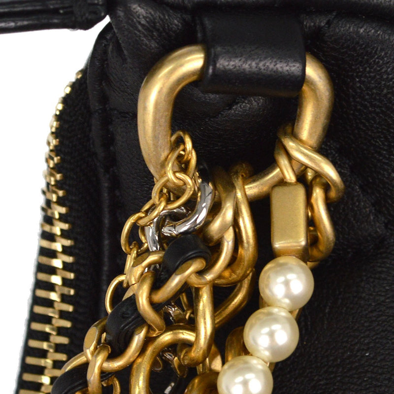 Chanel All About Chains Waist Quilted Lambskin Black Leather Bag